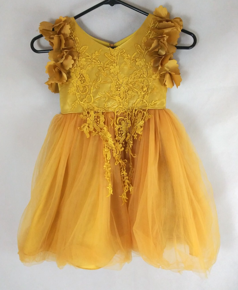 Trish Scully Child Bianca Sunflower Gown Dress Girls Size 5 - $34.64
