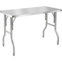 VEVOR Commercial Worktable Workstation 48 x 24 Inch Folding Commercial P... - $176.71