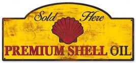 Premium Shell Oil Sold Here Rustic ( laser cut ) 17&quot; by 7&quot; - £19.57 GBP