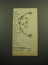 1960 Joseph Magnin Jewelry Ad - Highest circulation in the west - $14.99