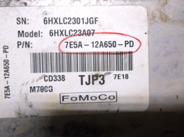07-08-09 FORD FUSION /MILAN   2.3L  AUTOMATIC     /ENGINE COMPUTER.ECU/PCM image 3