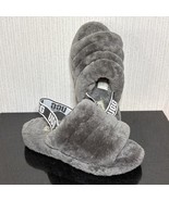 UGG Fluff Yeah Slide Slippers Womens Size 8 US 1095119 Gray Fur Lined Sh... - $43.20