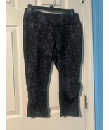 Danskin Leggings Black And Grey Floral Pattern Size Medium Workout Activ... - $12.19 CAD