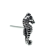 Seahorse Nose Stud Fish 22g (0.6mm) 925 Sterling Silver L Bendable 10mm Post - £5.59 GBP