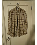Covington men&#39;s medium button down shirt tan and reddish brown - $149.55 MXN