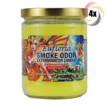 4x Jars Smoke Odor Eufloria Smoke Exterminator Candle | 13oz | 70 Hrs Burn - £39.35 GBP