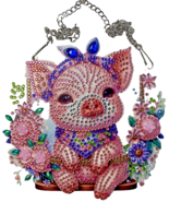 Pig Piggy Diamond Jewel Art Hanging Decor, Home &amp; Bedroom Decor COMPLETED - $278.56 MXN
