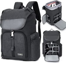 Cwatcun Camera Bag, Waterproof Dslr Slr Camera Bag With 15.6&quot; Laptop - $64.92