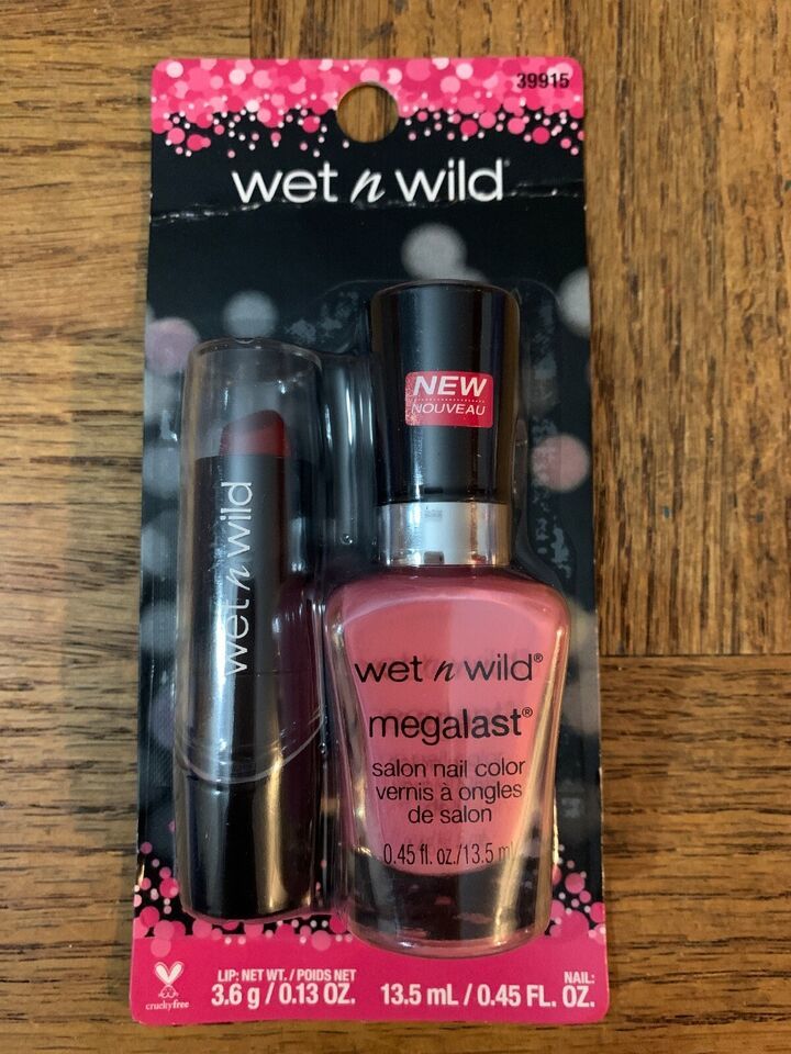 Wet N Wild Lipstick + Nail Polish Set Pink/Red - $9.78