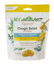 Quantum Health Organic Cough Relief Lozenges, Meyer Lemon &amp; Honey, Natural Me... - £7.95 GBP