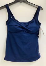 TYR Women&#39;s Twisted Bra Solid Tankini Top Sports Swimsuit, Navy Blue, Si... - $30.45