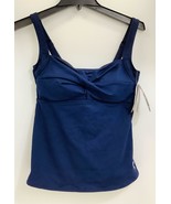 TYR Women&#39;s Twisted Bra Solid Tankini Top Sports Swimsuit, Navy Blue, Si... - €26,64 EUR