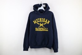Vtg Mens Small Faded Spell Out University of Michigan Baseball Hoodie Sw... - $59.35