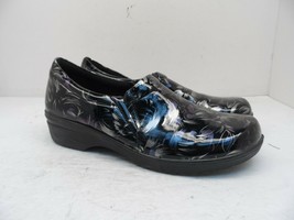 Easy Works Women&#39;s Slip Resistant Clog Work Shoes Black Floral *No Size Tag* - £25.25 GBP