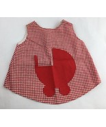 Vintage 60&#39;s Baby Girls Gingham Red Priam Jette Viby  Handmade In Denmark - $48.50