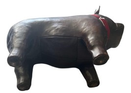 Vtg Dimitri Omersa Abercrombrie Leather Bulldog Dog London England Footstool image 6