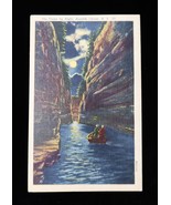 Vtg The Flume by Night Ausable Chasm NY Linen Postcard Curteich CT Art C... - $149.26 MXN