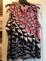 Nwt Simplicite By Jamie Sadock Pink Gray &amp; Black Sleeveless Golf Shirt S M L Xl - £39.04 GBP