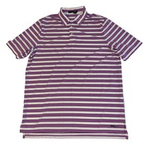 RLX Ralph Lauren Purple White Black Striped 3 Button Short Sleeve Polo S... - £17.19 GBP
