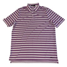 RLX Ralph Lauren Purple White Black Striped 3 Button Short Sleeve Polo Shirt, XL - £16.44 GBP