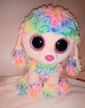 Rainbow Poodle Ty Beanie Boo Large Poodle Dog Plush 10&quot; Collectible Soft - £7.11 GBP