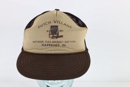 Vintage 90s Dutch Village Antiques Spell Out Roped Trucker Hat Snapback Brown - £23.18 GBP