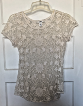 Cato Cream Floral Lace Blouse Size S - $15.10