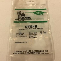 (3) NTE NTE15 Silicon NPN Transistor VHF Amp, Mixer, Oscillator, UHF OSC... - $12.99