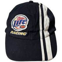 Miller Light Racing Stripes Baseball Hat Cap LSE Racewear Black/Navy - $13.96