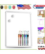 Compact 11&#39;&#39;x14&#39;&#39; Magnetic Dry Erase Board with 6 Colorful Markers Included - $44.74 CAD