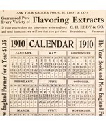 C.H. Eddy Flavoring Extracts Baking 1910 Advertisement Calendar Page ADB... - $29.99