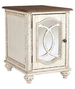 Realyn - White / Brown - Chair Side End Table - Insert Mirror - $337.00