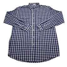 Roper Shirt Men Medium Blue Plaid Western Cowboy Button Up Workwear Dress Office - $19.68