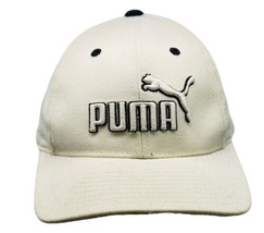 Puma Snapback Baseball Cap White w/ Striking Black Outline Embroidered Puma Logo - £11.36 GBP
