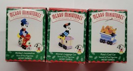 1998 Hallmark Miniatures Disney Mickey Express Minnie Pluto EUC 3 Pack - £14.21 GBP