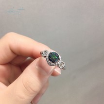 Sic 925 silver 1 ct excellent cut pass diamond test green moissanite sweetie heart ring thumb200