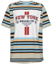 Varsity T-shirt with New York letters and and multicolored stripes - £23.18 GBP
