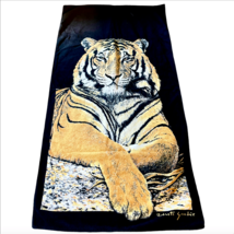 Vintage JCPenney Collection Black Bengal Tiger Huge 60 x 30 Beach Towel Brazil - £47.95 GBP