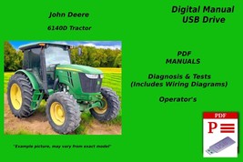 John Deere 6140D Tractor Diagnosis &amp; Tests Manual See Description USB - £18.83 GBP