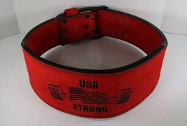 Powerlifting Fitness Weight Lifting Belt 6&quot; Suede Leather, 4&quot; Taper x 7m... - £46.54 GBP+