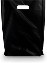 BLACK PLASTIC MERCHANDISE STORE BAGS, Different Sizes 9&quot;X12&quot;, 12&quot;X15&quot;, 1... - £22.47 GBP