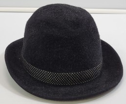 AP) Vintage Men&#39;s Black Wool Fedora Hat 21&quot; - $9.89