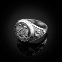 Sterling Silver Vintage Oxidized Scottish Rite Masonic Ring - £62.92 GBP