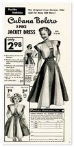 Print Ad Cubana Bolero Jacket Dress Florida Fashions 1950 2/3-Page Adver... - $9.70