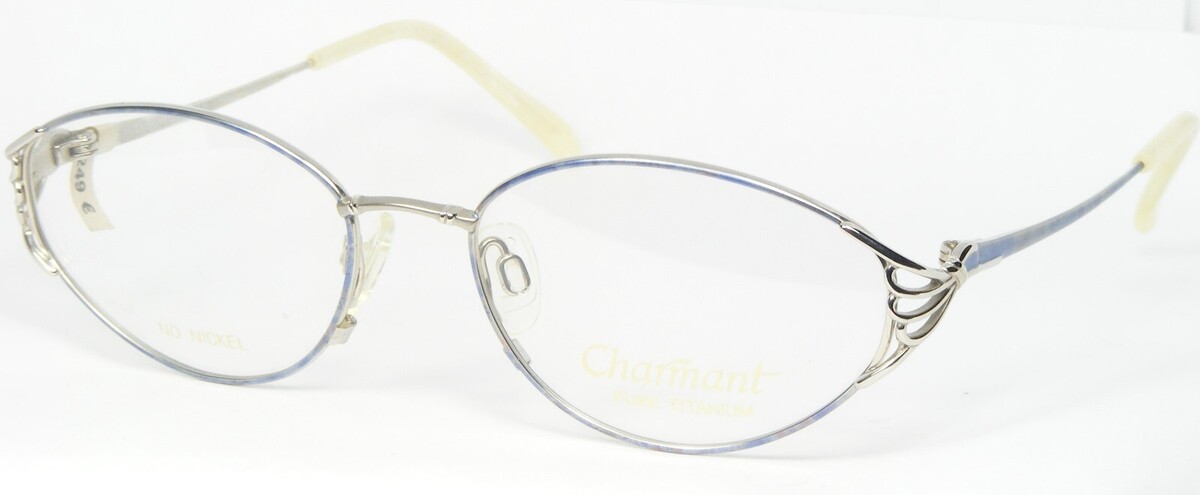 Vintage Charmant Pure Titan 7622 Ps Lila-Blau Silber Brille 53-18-130mm - $115.81