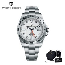2021 PAGANI DESIGN Men GMT Watch Stainless Steel Auto Mechanical Watch Explorer  - £184.30 GBP