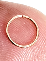 Rose Gold Nose Ring 6mm 9ct Hoop 22g (0.6mm) 9k Split Ring Tiny Piercing Ring - £14.06 GBP