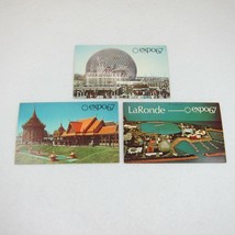 1967 Montreal Worlds Fair 3 Postcards Pavilion United States Thailand La Ronde - £7.98 GBP