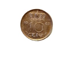 1967 Netherlands 10 Cents Coin - £4.72 GBP