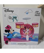 New Disney Minnie Mouse Junior Acoustic Jazz Drum Set With Stool Pink / ... - €51,50 EUR